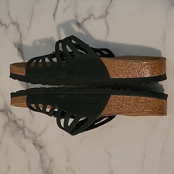 Birkenstock Granada Black Leather Strappy Buckle Soft Bed Sandals W7 Boho Comfy - Picture 7 of 12